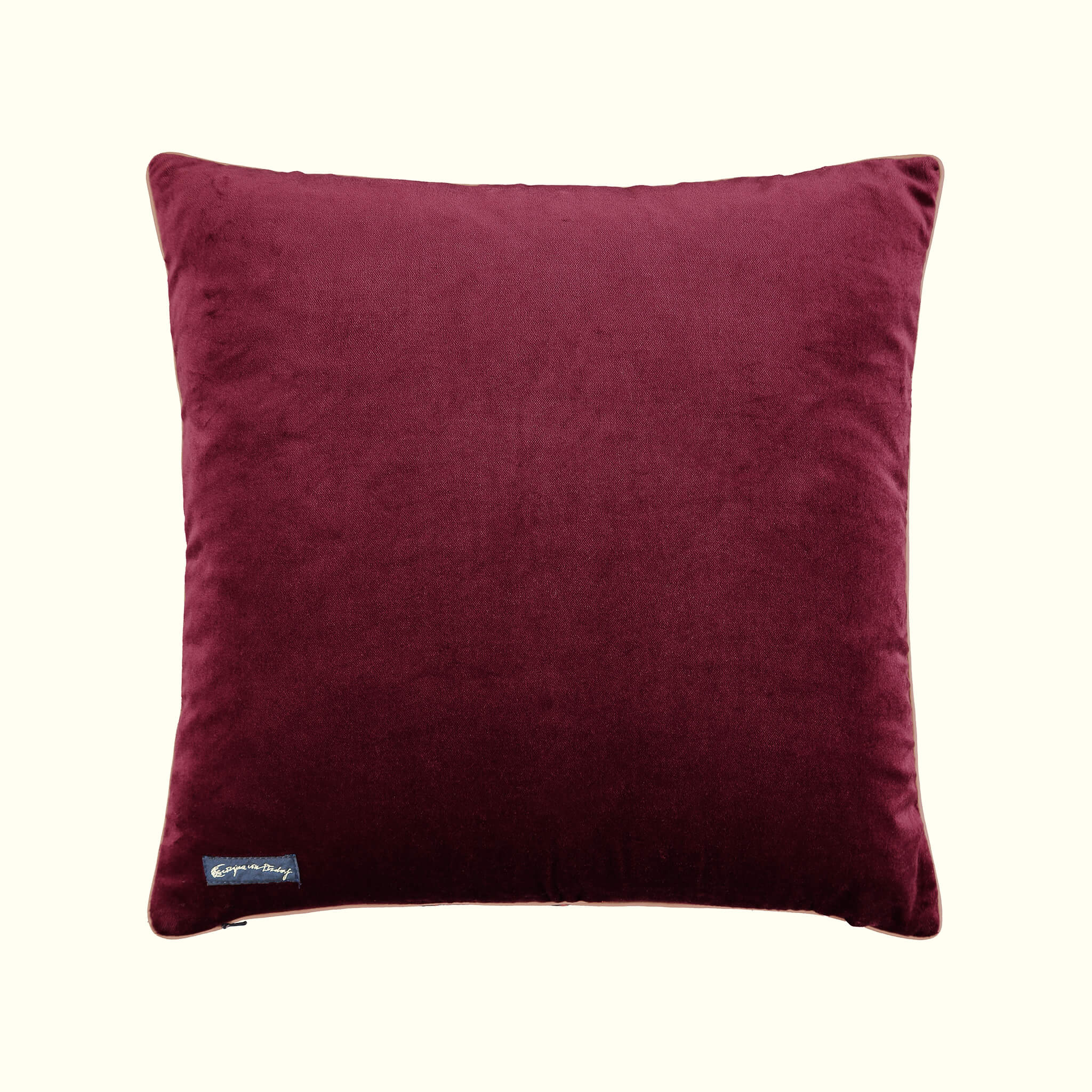 Aurora Black and Red Cushion Cotton Velvet - GvE&Co