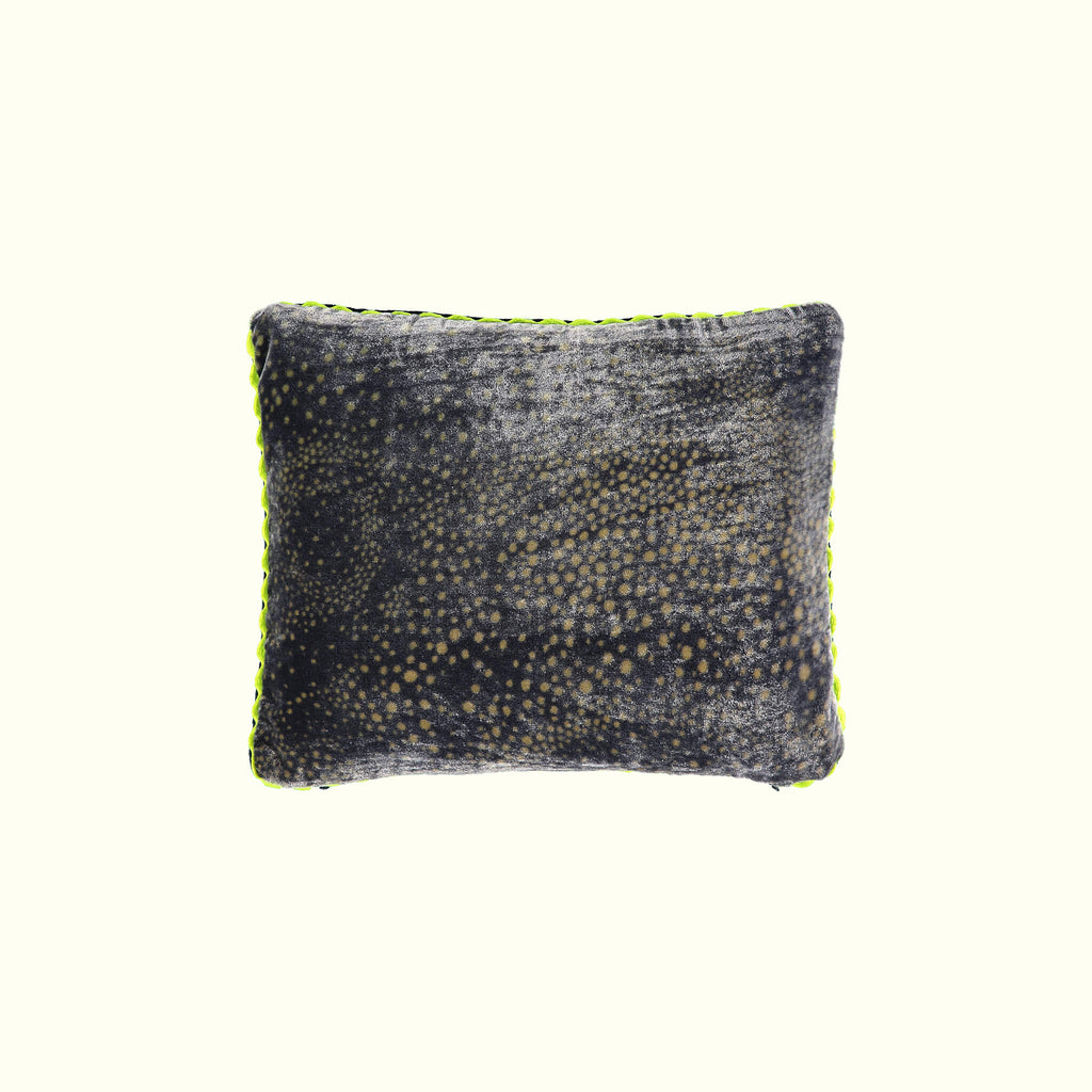 Aurora navy and gold travel pillow in silk velvet with cotton velvet back by GvE&Co (Georgina von Etzdorf)