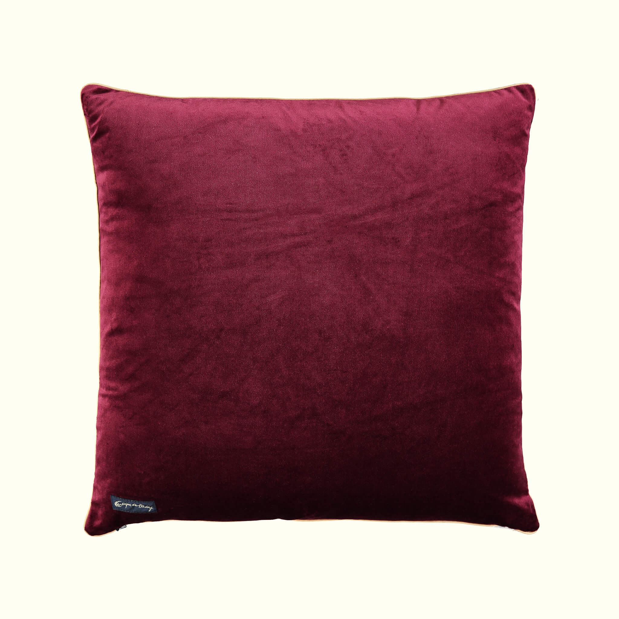 Aurora black and red in silk velvet with red wine cotton velvet back - by GvE&Co