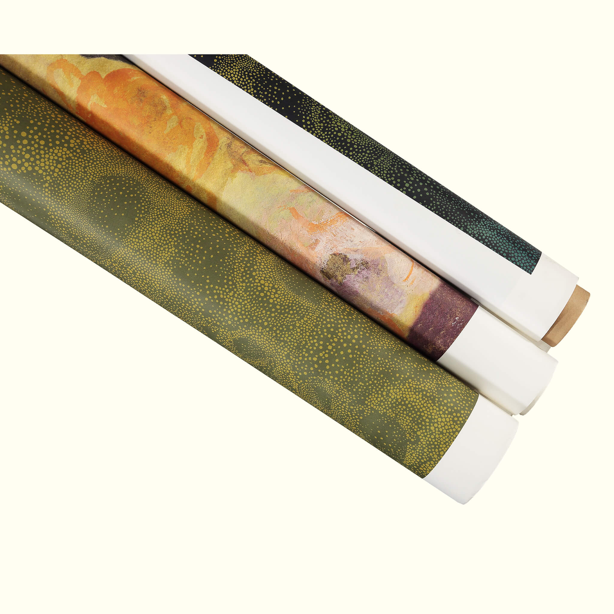 Three different designs of wallpaper rolls by  GvE&Co (Georgina von Etzdorf)