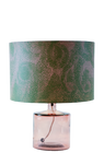 Aurora olive pink paper large drum lampshade with lamp stand (not for sale) by GvE&Co